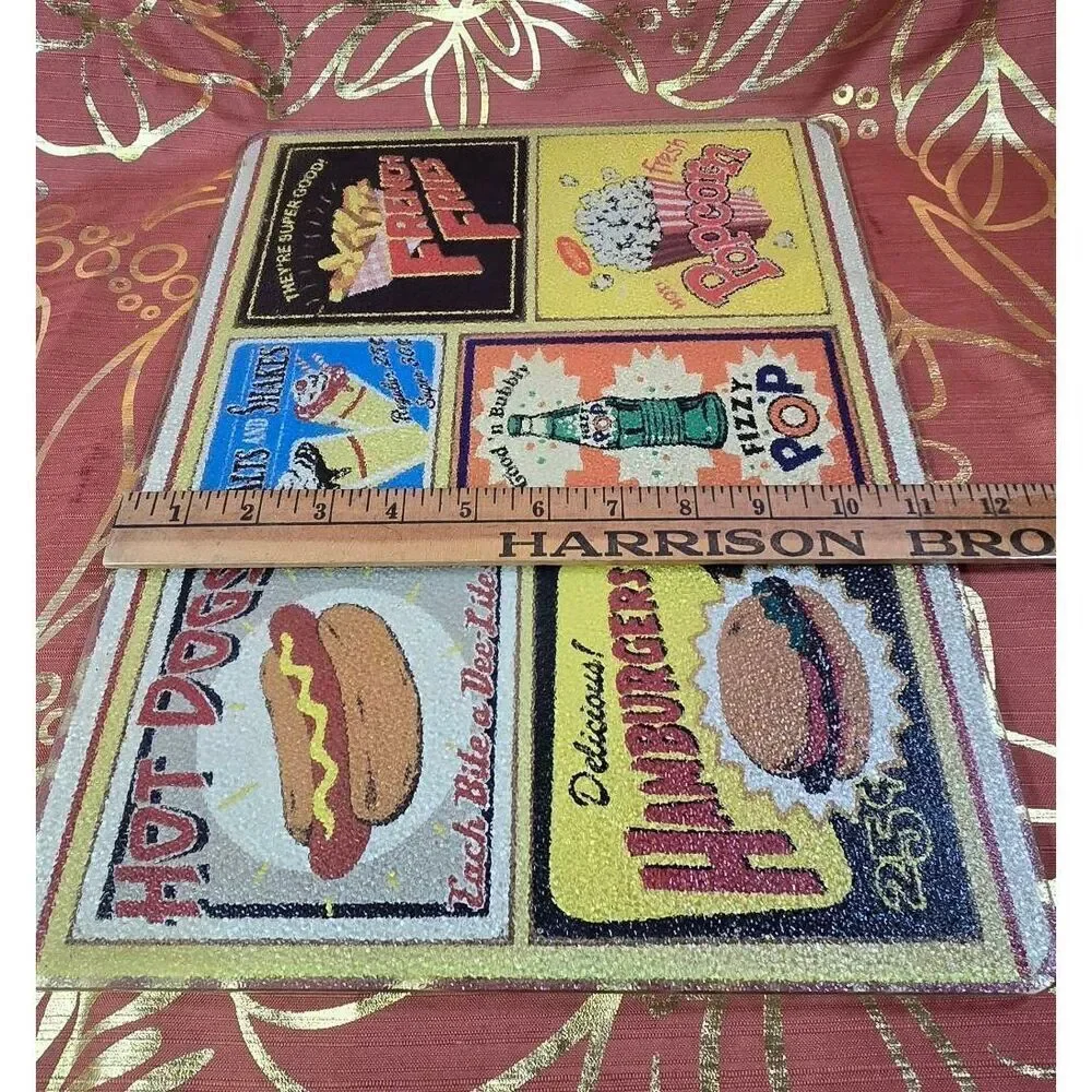 Nostalgic Retro Diner Tempered Glass Cutting Board
